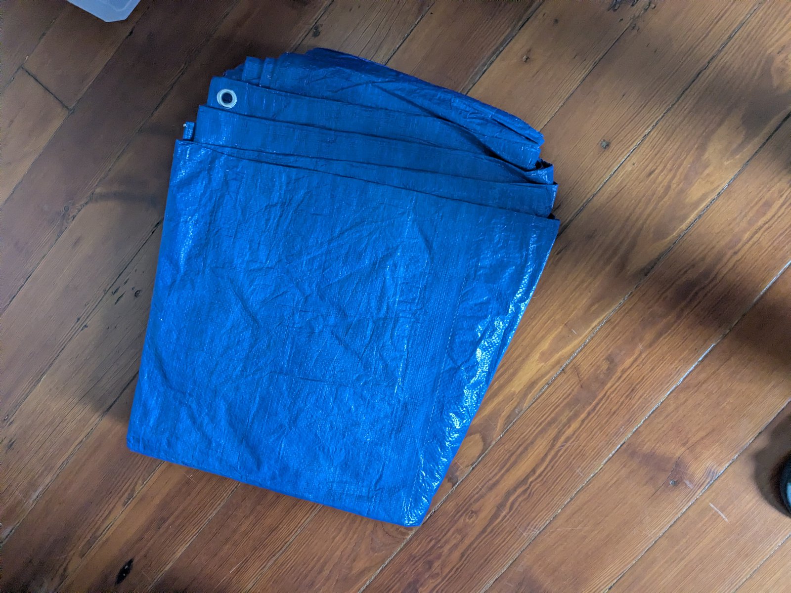 Blue poly tarp