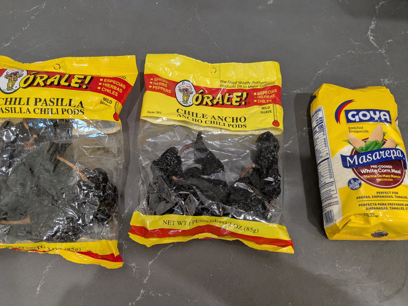 Dried chilis & cornmeal (unopened)