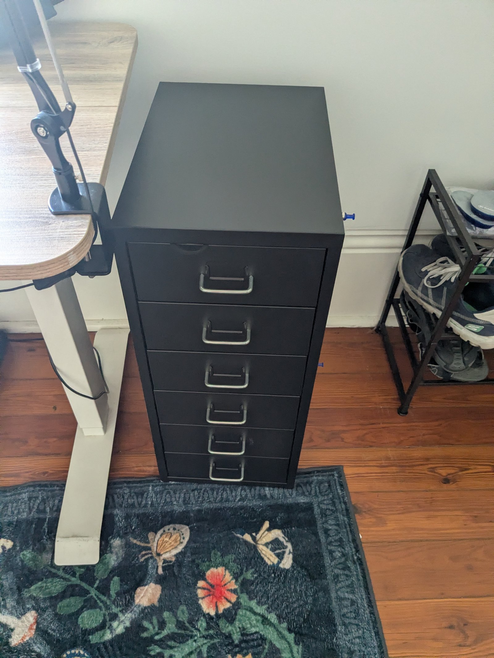 Metal 6-drawer rolling unit (IKEA HELMER-style)