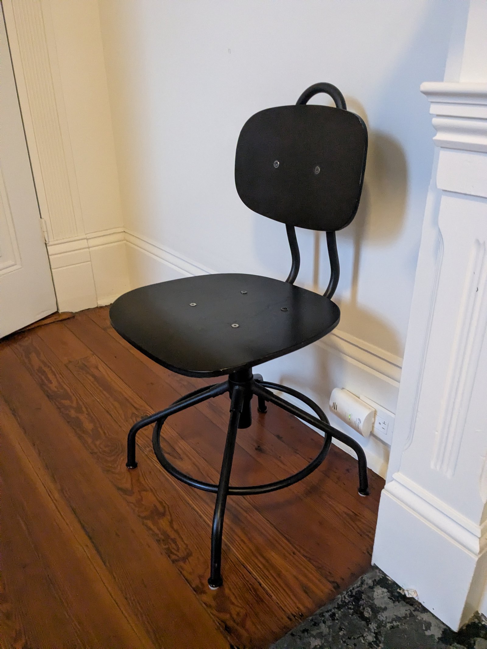 Small industrial swivel desk chair