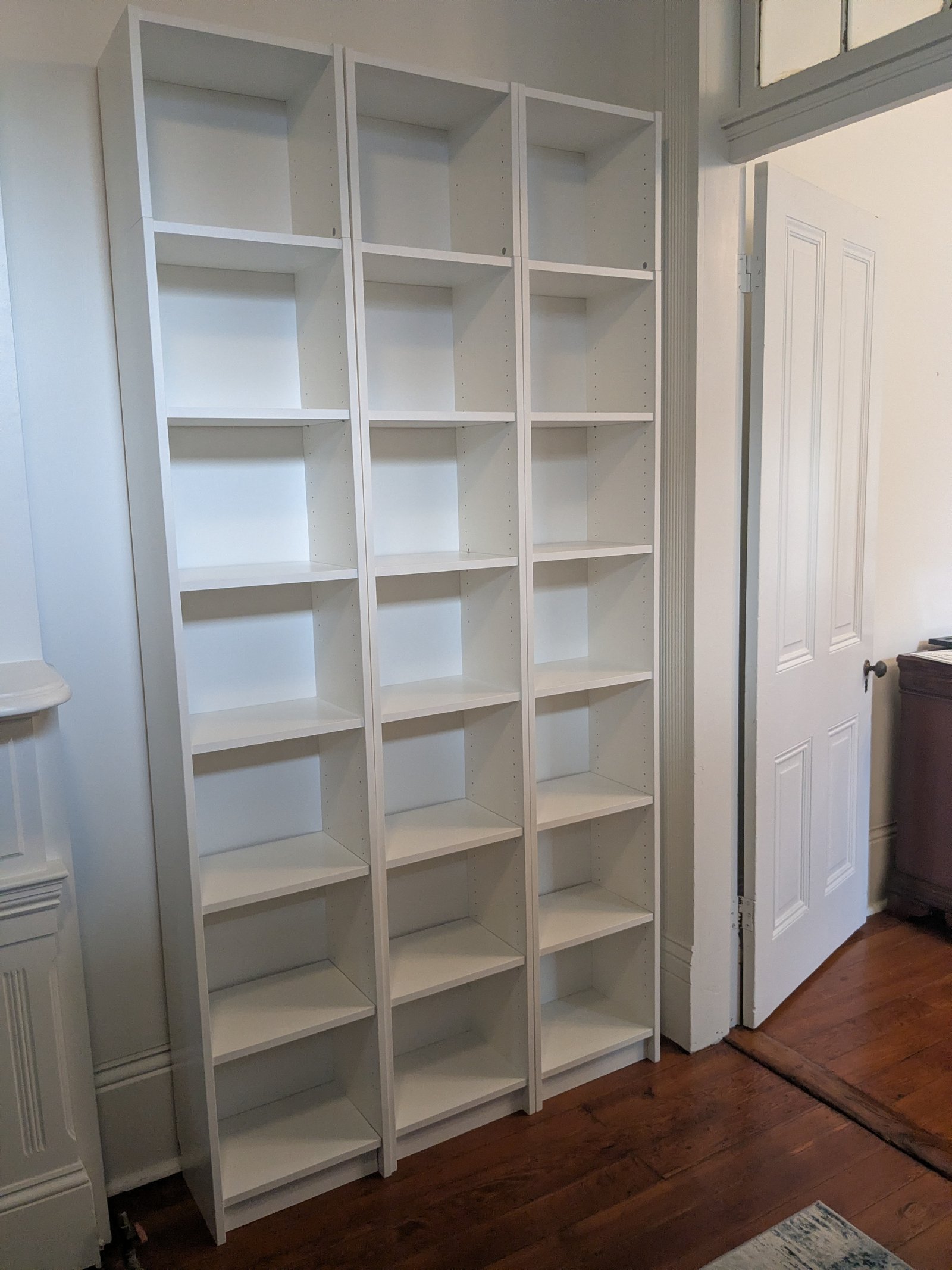 IKEA Billy bookshelves (x3, white, narrow)
